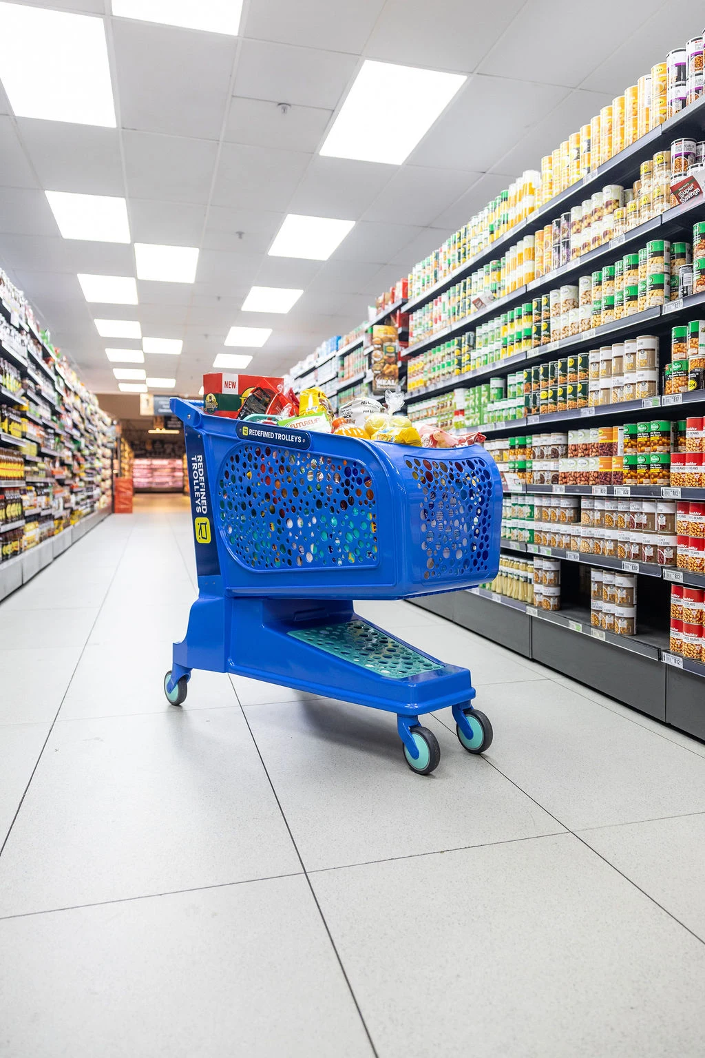 Redefined shopping trolley in a South African store Redefined shopping trolley in a South African store